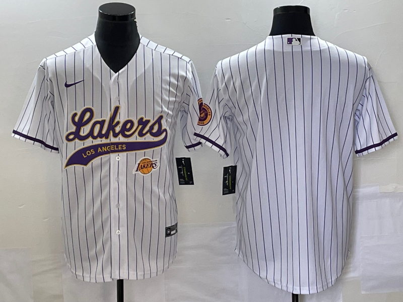 2023 Men Los Angeles Lakers Blank white NBA Jersey style 1